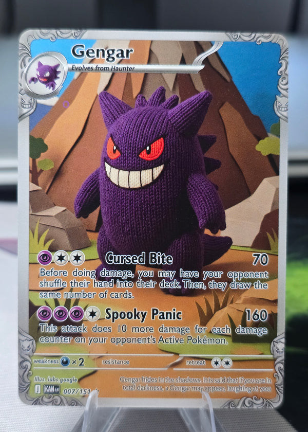 Gengar Fan Art Card — Crochet Plush (Unofficial, Non-TCG)