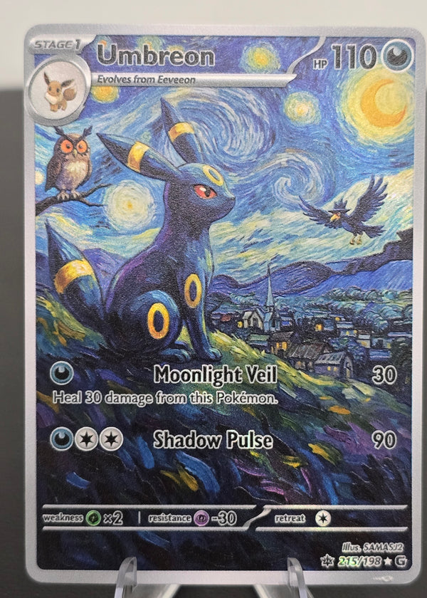 Umbreon fan art card — Starry Night-inspired custom full art (non-TCG) - SEIM COLLECTS