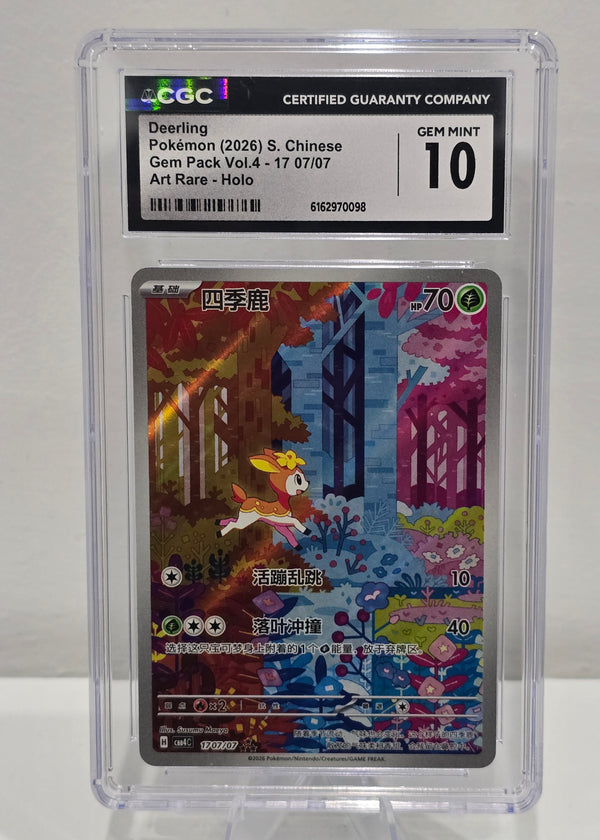 Deerling #17 S-Chinese Gem Pack Vol.4 CGC 10 Gem Mint graded slab - SEIM COLLECTS