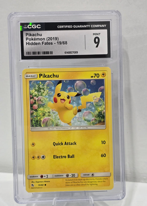 Pikachu #19/68 — Hidden Fates — CGC 9 Mint