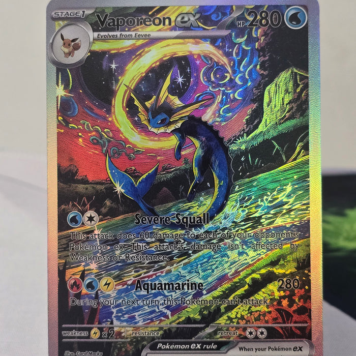 Vaporeon fan art card — aquamarine (non-TCG) - SEIM COLLECTS
