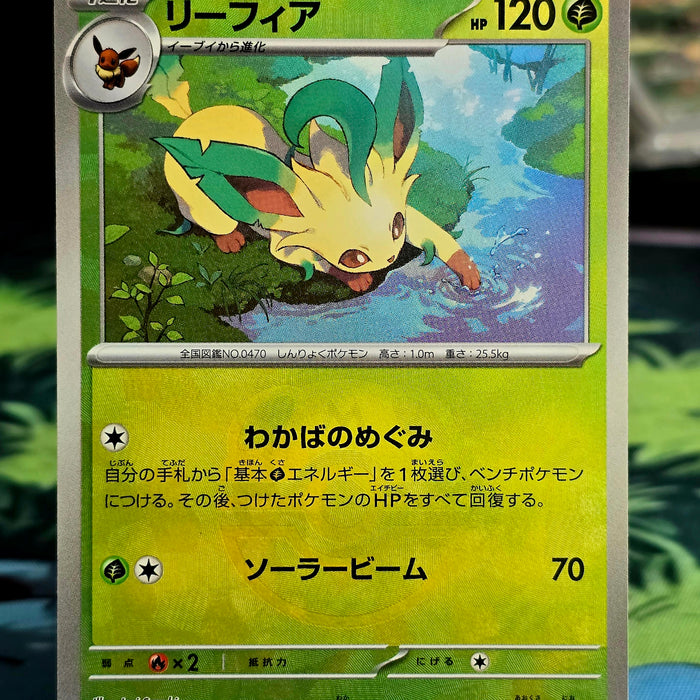 Pokémon TCG: Leafeon #002/187 Master Ball Reverse Holo — Japanese Terastal Festival ex (sv8a, 2024) — Near Mint