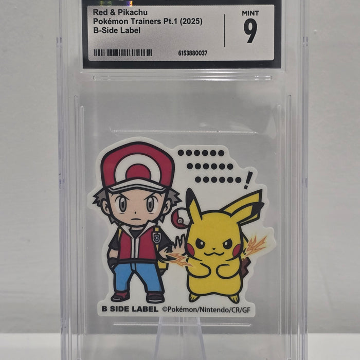 Red & Pikachu — Pokémon Trainers Pt.1 B-Side Label (2025) — CGC 9 Mint | Graded Pokémon Sticker - SEIM COLLECTS