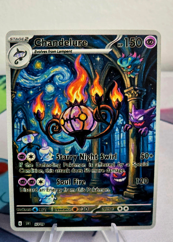 Chandelure fan art card — Starry Night series (non-TCG) - SEIM COLLECTS