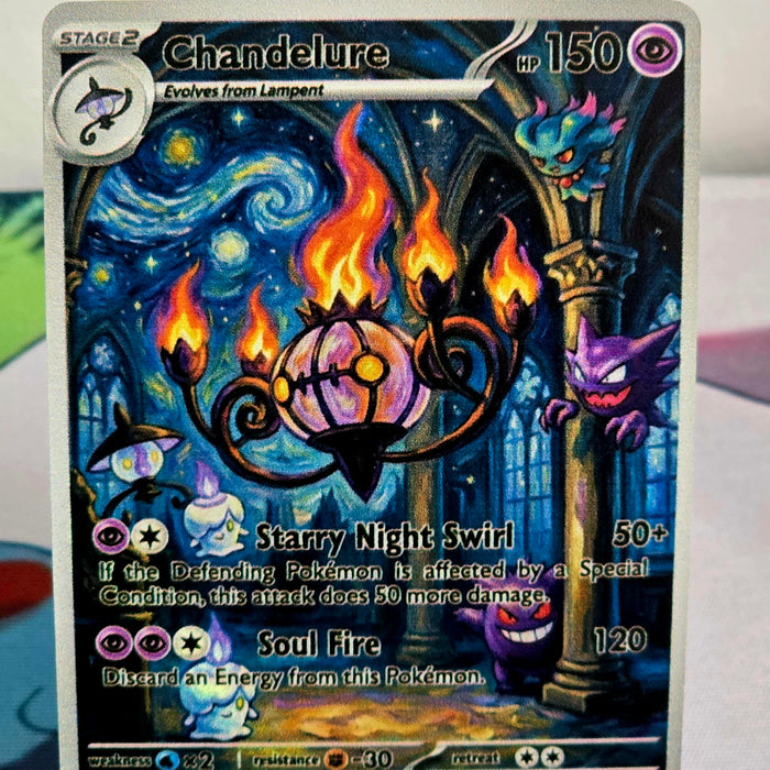 Chandelure fan art card — Starry Night series (non-TCG) - SEIM COLLECTS