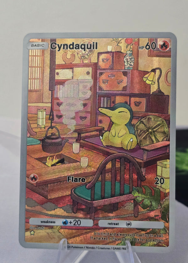 Cyndaquil fan art card — cozy room (non-TCG) - SEIM COLLECTS