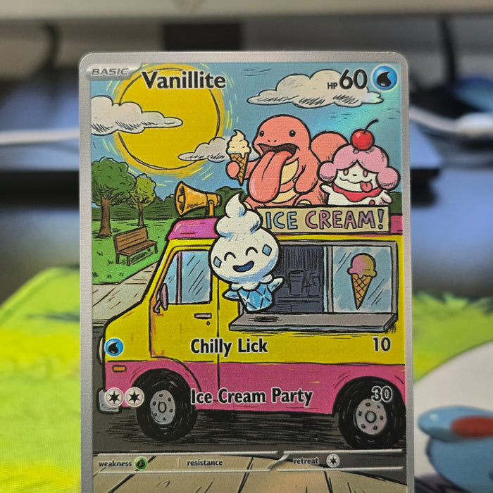 Vanillite Fan Art Card — Chilly Breath Ice Cream Truck Treat (Unofficial, Non-TCG)