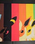 Eeveelutions custom fan-art playmat — stitched-edge cloth TCG play mat, 23.6 x 11.8 in - SEIM COLLECTS