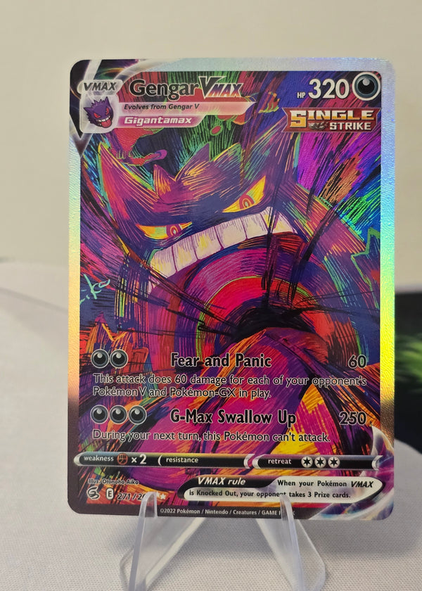 Gengar VMAX fan art card — Single Strike crimson (non-TCG) - SEIM COLLECTS