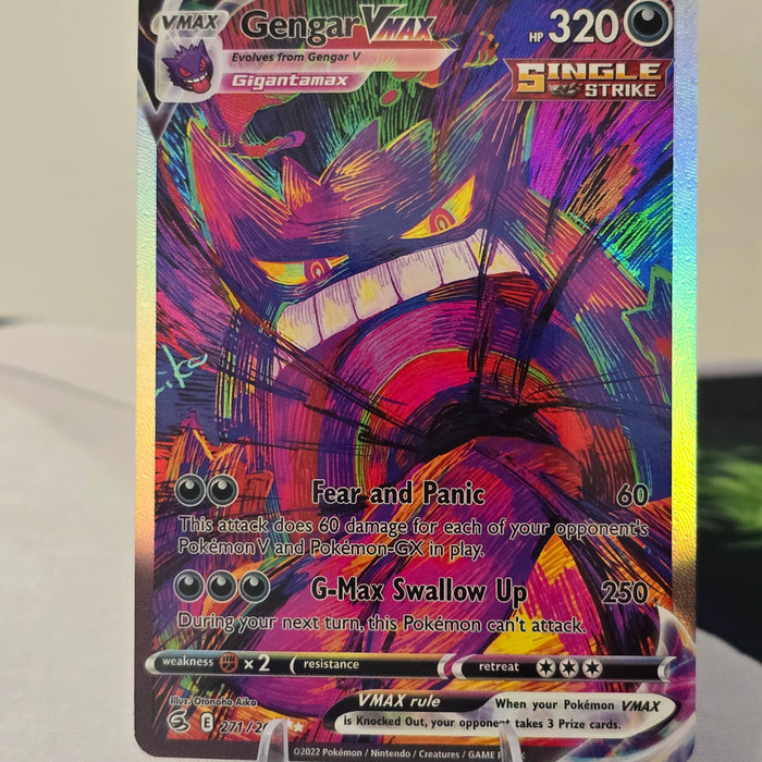 Gengar VMAX fan art card — Single Strike crimson (non-TCG) - SEIM COLLECTS