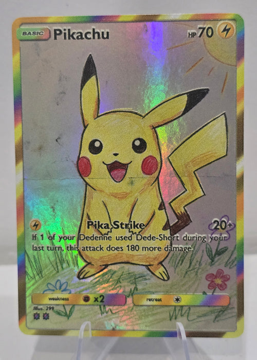 Pikachu fan art card — hand-drawn rainbow holo custom card (non-TCG) - SEIM COLLECTS