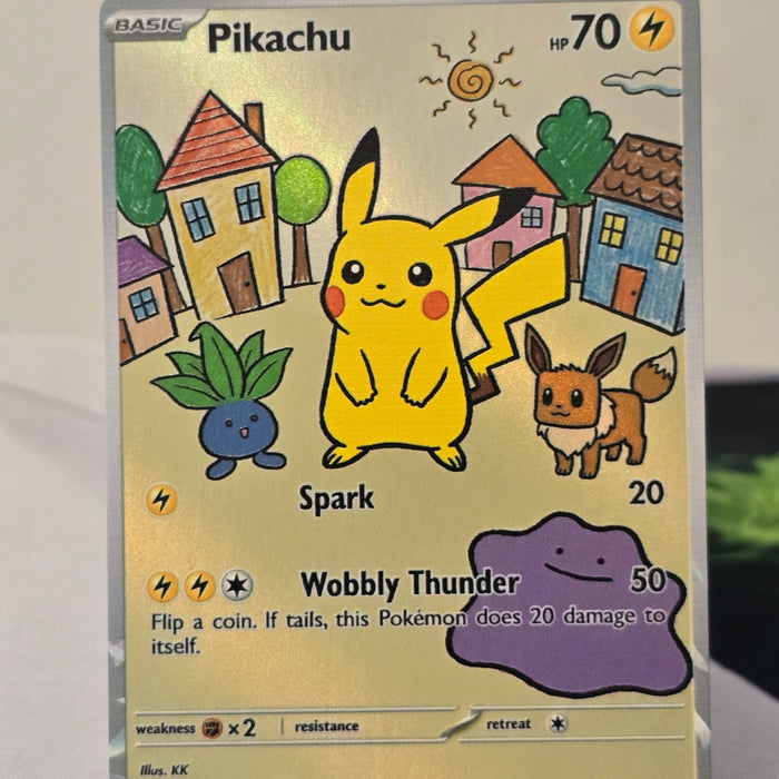Pikachu fan art card — village (non-TCG) - SEIM COLLECTS