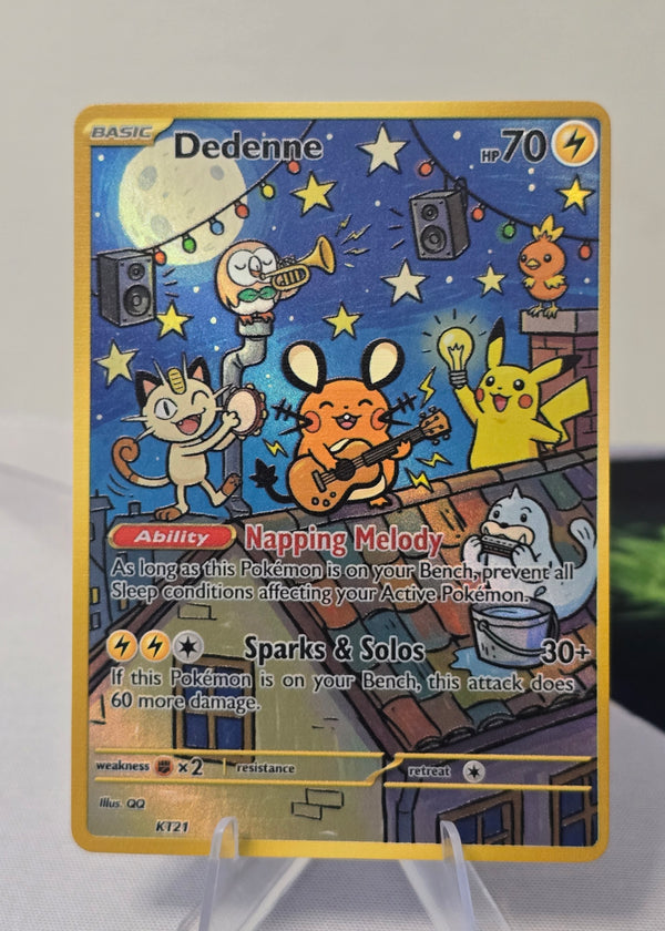 Dedenne fan art card — night concert (non-TCG) - SEIM COLLECTS