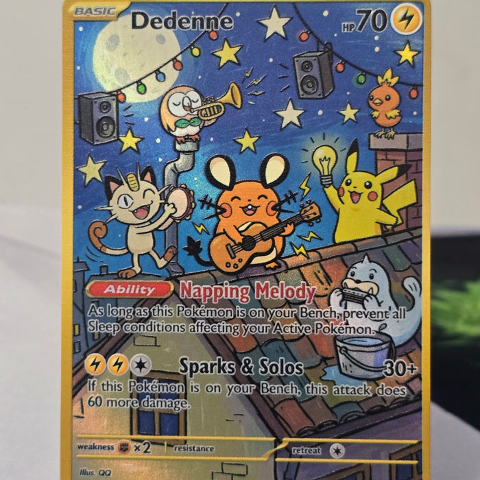 Dedenne fan art card — night concert (non-TCG) - SEIM COLLECTS