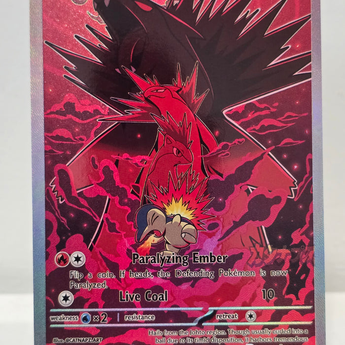 Cyndaquil Fan Art Card — Evolution Line Holo (Unofficial, Non-TCG)