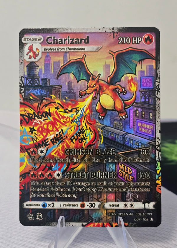Charizard fan art card — street burner graffiti (non-TCG) - SEIM COLLECTS