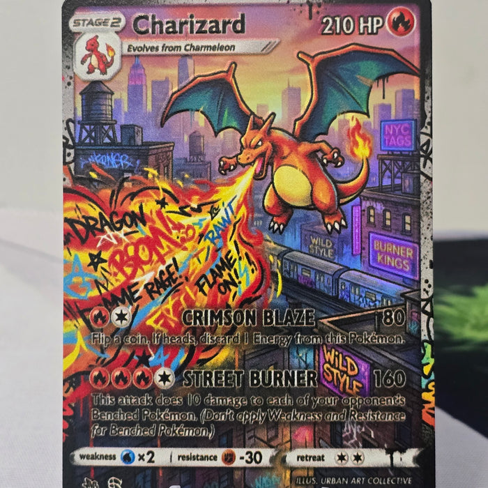 Charizard fan art card — street burner graffiti (non-TCG) - SEIM COLLECTS