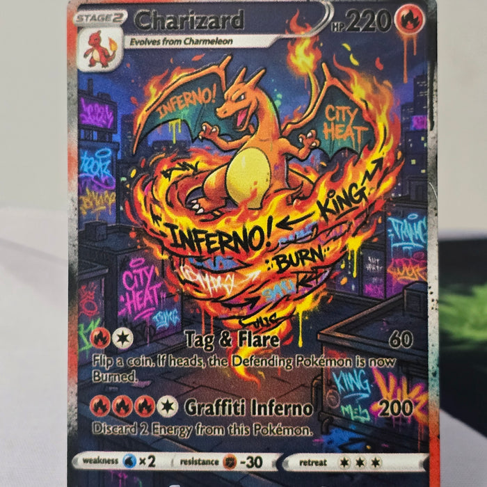 Charizard fan art card — graffiti king (non-TCG) - SEIM COLLECTS