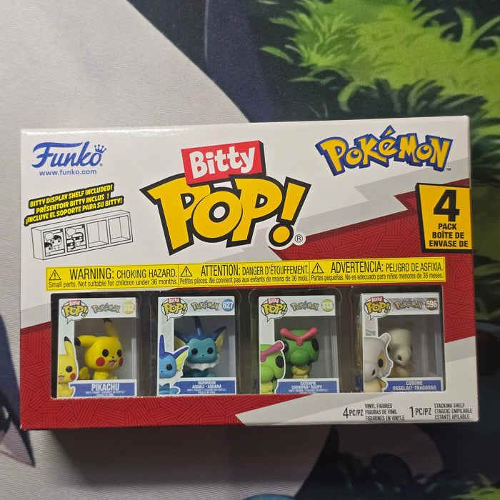 Funko Bitty Pop! Pokémon 4-Pack — Pikachu, Vaporeon, Caterpie & Cubone — Mini Vinyl Figures