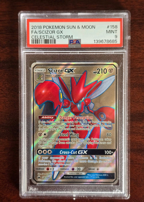 Scizor GX 158/168 Full Art — Celestial Storm (2018) — PSA 9 Mint - SEIM COLLECTS