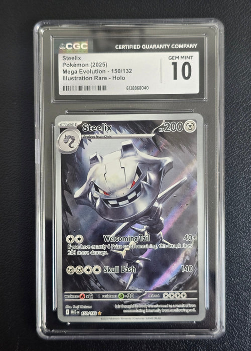 Steelix 150/132 Illustration Rare Holo — Mega Evolution (2025) — CGC 10 Gem Mint - SEIM COLLECTS