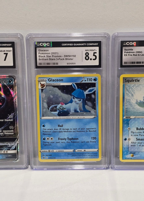 Umbreon GX SM36, Glaceon SWSH192 & Squirtle 83/112 — Black Star Promos / EX Series — CGC Graded Lot - SEIM COLLECTS